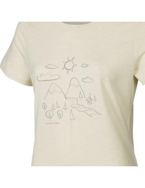 Ivanhoe t-shirt UW Cilla Outdoor voor dames - 100% merino wol - Beige