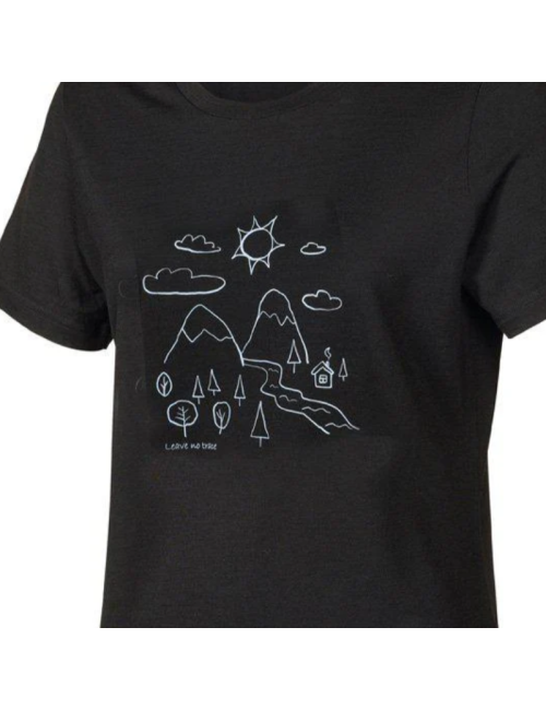 Ivanhoe T-shirt UW Cilla Outdoor für Frauen - 100% Merinowolle - Schwarz