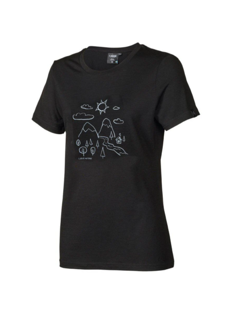 Ivanhoe T-shirt UW Cilla Outdoor für Frauen - 100% Merinowolle - Schwarz