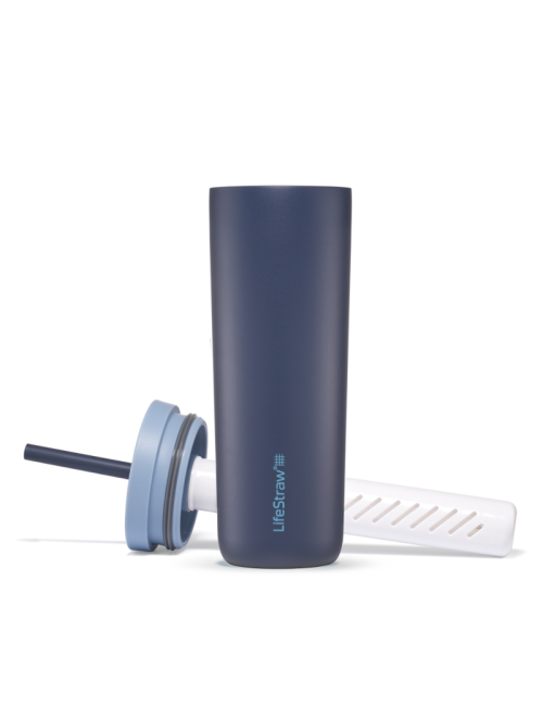 LifeStraw waterfilterfles Go Tumbler 500 ml RVS geïsoleerd 500 ml - Donker Blauw