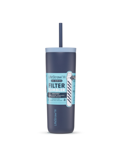 LifeStraw bouteille d'eau filtrante Go Tumbler 500 ml acier inoxydable isolée - Bleu foncé