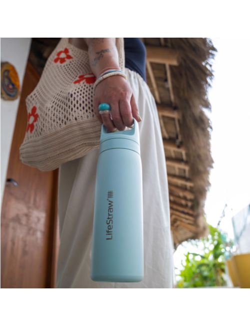 LifeStraw water filter bottle Go 2.0 Seafoam stainless steel insulated 500 ml - Light Green
