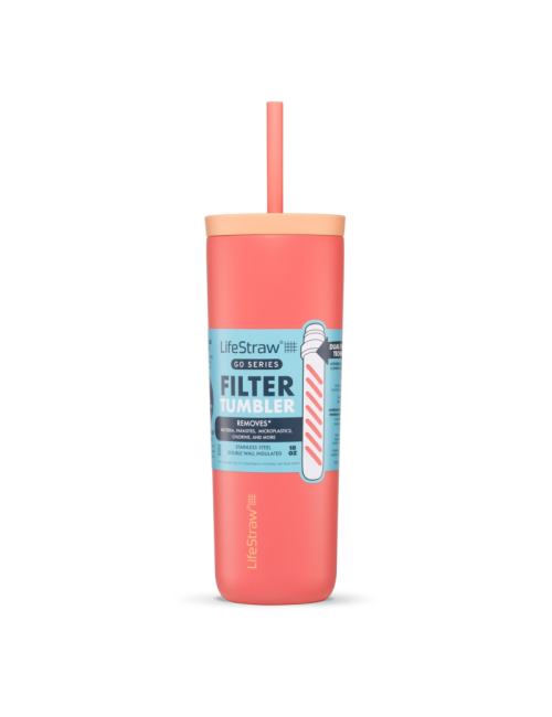 LifeStraw filtro de agua botella Go Tumbler 500 ml de acero inoxidable aislado 500 ml - Rosa