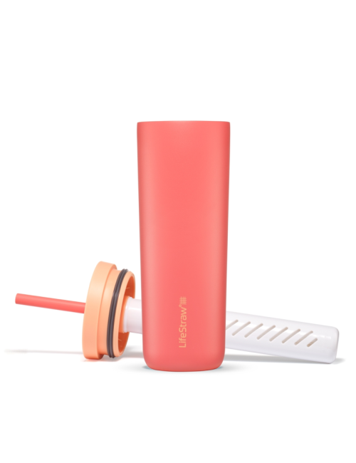 LifeStraw filtro de agua botella Go Tumbler 500 ml de acero inoxidable aislado 500 ml - Rosa