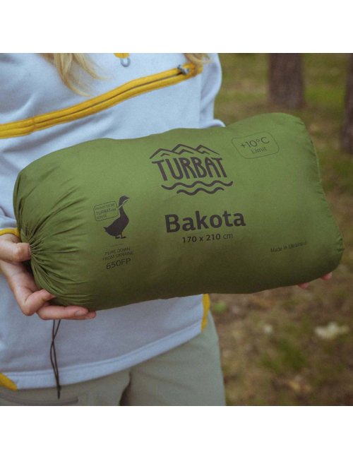 Turbat Decke Schlafsack Down Bakota 10°C 210 x 170 - Grün