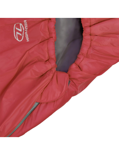 Highlander Zeta 100 Mummy Sleeping Bag - Saco de dormir ligero para el verano 10°C - Rojo escarlata