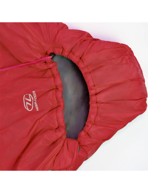 Highlander Zeta 100 Mummy Sleeping Bag - Saco de dormir ligero para el verano 10°C - Rojo escarlata