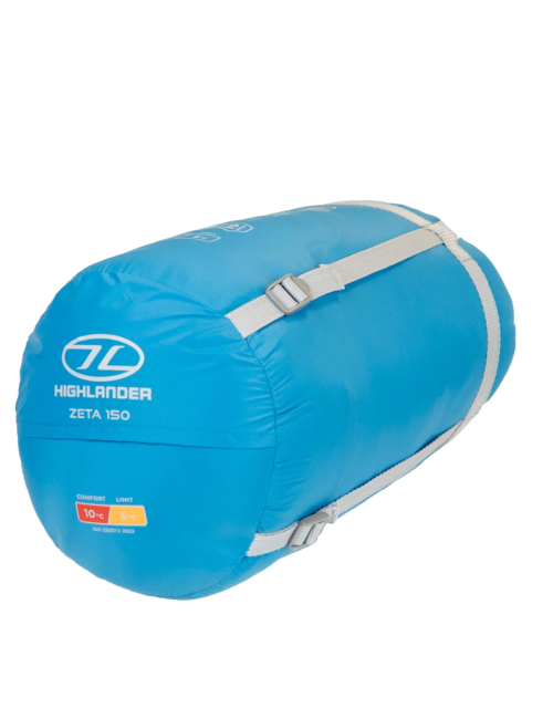 Sacco a pelo Highlander Zeta 150 Mummy - Sacco a pelo leggero estivo 5°C - Blu cielo