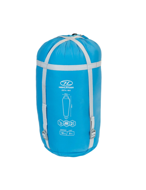 Highlander Zeta 150 Mummy sleeping bag - Lightweight Summer sleeping bag 5°C - Sky Blue