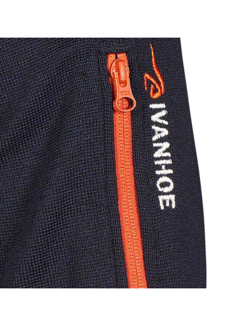 Ivanhoe Weste Hadar Half Zip Windbreaker Navy - feine Merinowolle - Blau