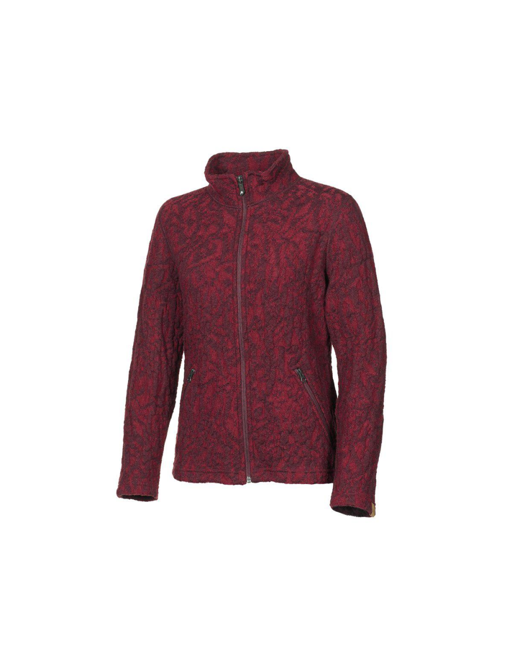 Ivanhoe dames wollen full-zip vest Tuva Jaquard Deep Red - Rood
