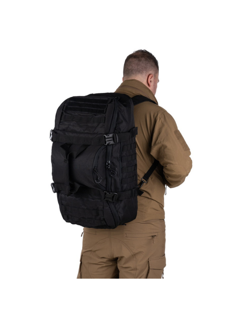 101 Inc. bolsa de viaje bolsa táctica de fin de semana 3 en 1 - 80 litros - Negro