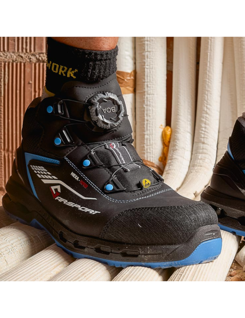 Scarpe di sicurezza Garsport Hexa-Viper MID Boa® E3 S3S ESD - Nero
