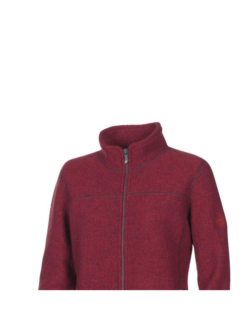 Ivanhoe dames wollen full-zip vest Beata Deep Red - Rood