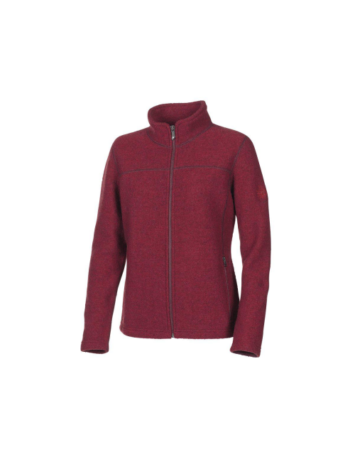 Ivanhoe Damen Wollstrickjacke mit Reißverschluss Beata Deep Red - Rot