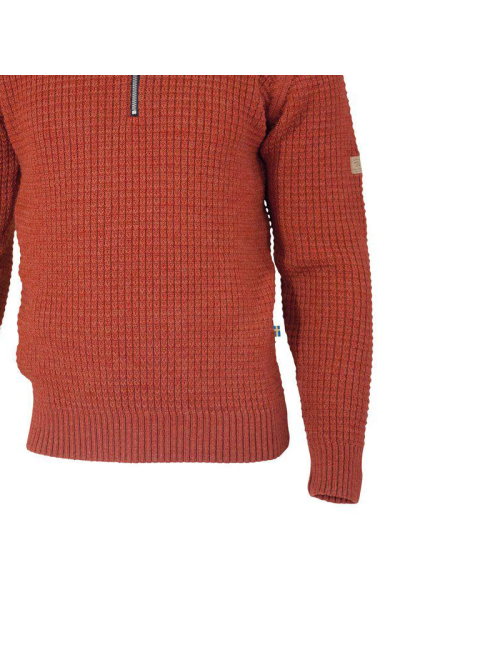 Ivanhoe jersey Moritz media cremallera Rojo Arcilla - 100% lana - Rojo