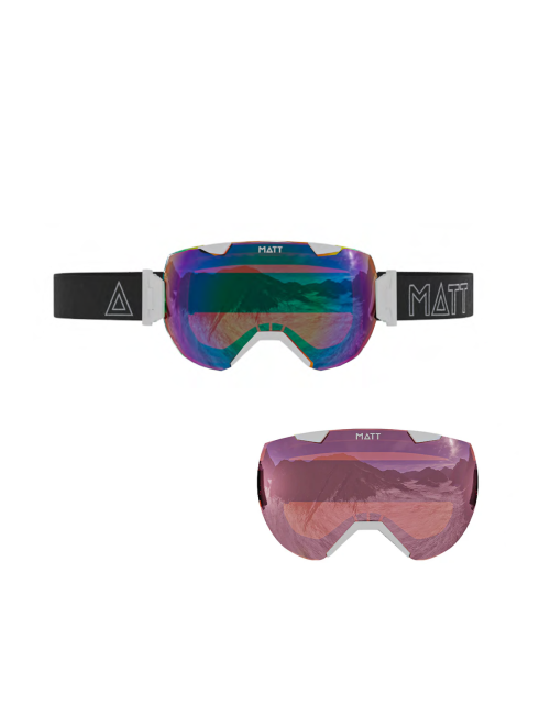 MATT ski goggles Ski Collection Synchro Camo White - Blue (with 2 lenses) - White