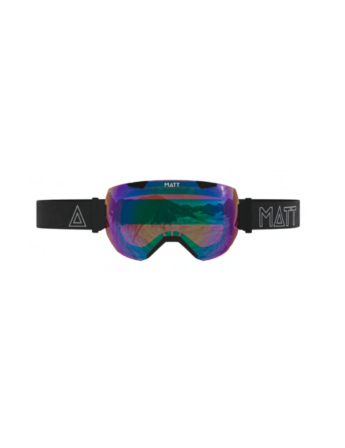 MATT skibril Ski Collectie Synchro Camo Black - Light Blue (met 2 lenzen) - Zwart