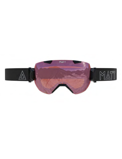 MATT skibril Ski Collectie Synchro Camo Black - Light Blue (met 2 lenzen) - Zwart