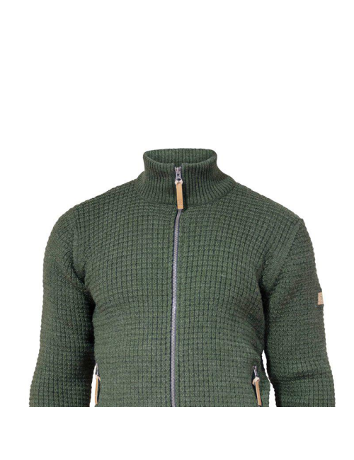 Ivanhoe Pullover Moritz Full Zip Loden Grün - 100% Wolle - Grün