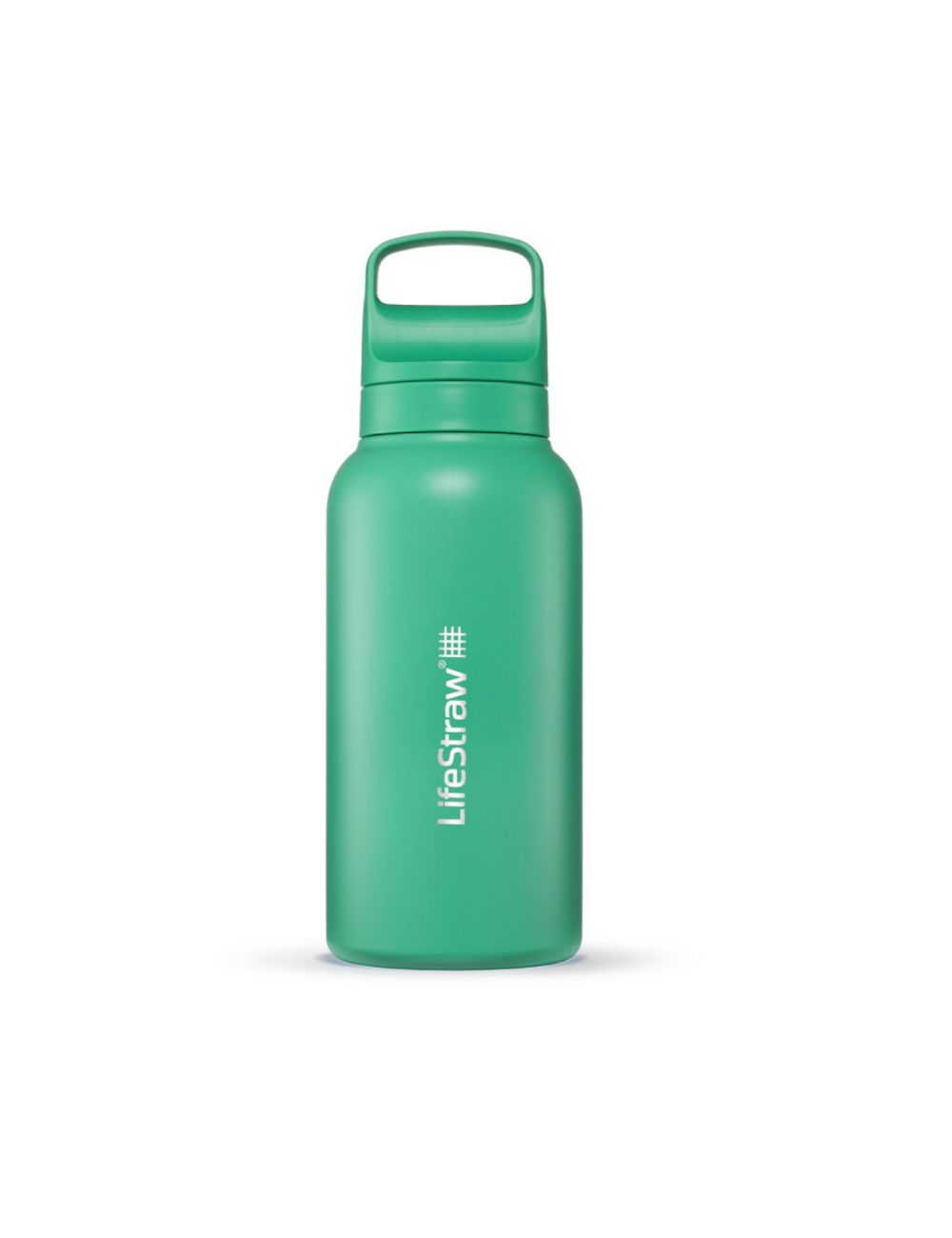 Bottiglia con filtro per acqua LifeStraw Go 2.0 in acciaio inox Cactus Green isolata da 1 litro - Verde