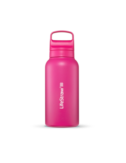 LifeStraw Wasserfilter Flasche Go 2.0 Edelstahl Orchid Pink isoliert 1 Liter - Rose