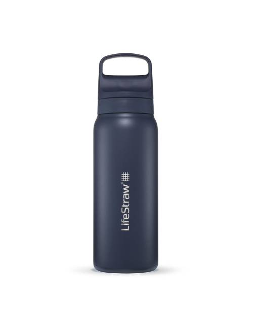 LifeStraw bottiglia con filtro per acqua Go 2.0 in acciaio inox Aegean Sea Blue isolata da 1 litro - Blu