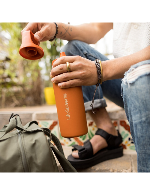 LifeStraw borraccia Go 2.0 Kyoto Orange in acciaio inox isolata 700 ml - Arancione