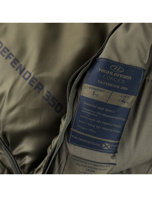 Highlander Forces Mumienschlafsack Defender 350 1°C - Grün