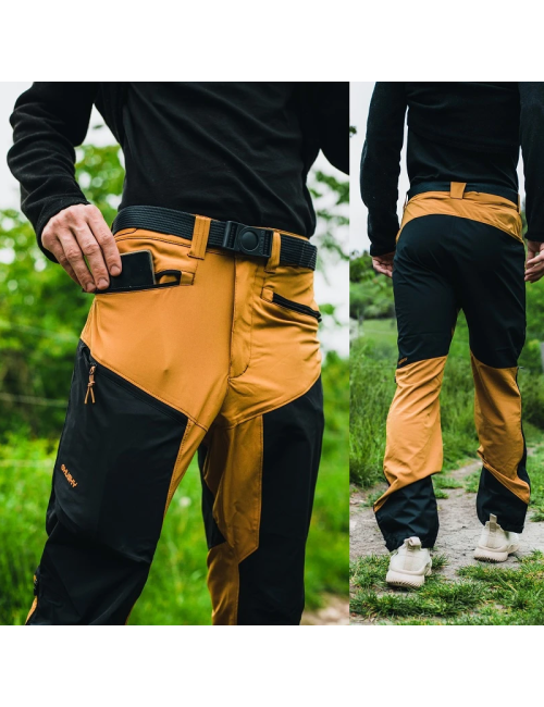 Husky pantaloni outdoor Krony M S22 - pantaloni funzionali per l'escursionismo - Mustard Brown