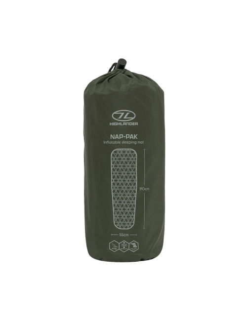 Colchoneta hinchable Highlander NAP-PAK - Valor R 1,5 - Verde
