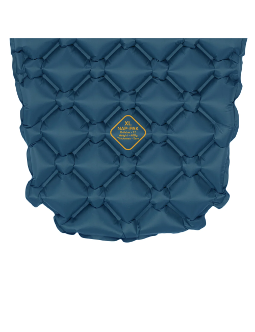 Highlander aufblasbare Schlafmatte NAP-PAK XL - R-Wert 1,5 - Blau
