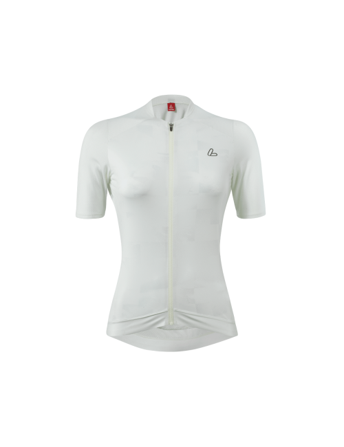 Loeffler maillot cycliste à manches courtes W Bike Jersey FZ Skys Escape Creme - Blanc