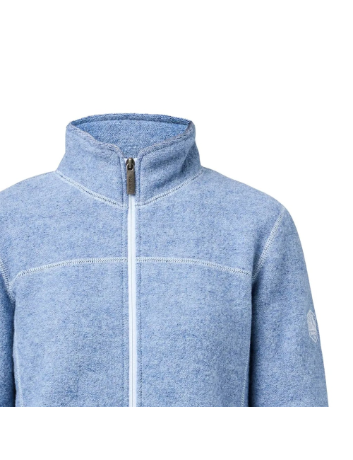 Ivanhoe dames wollen full-zip vest Beata Faded Denim - Blauw