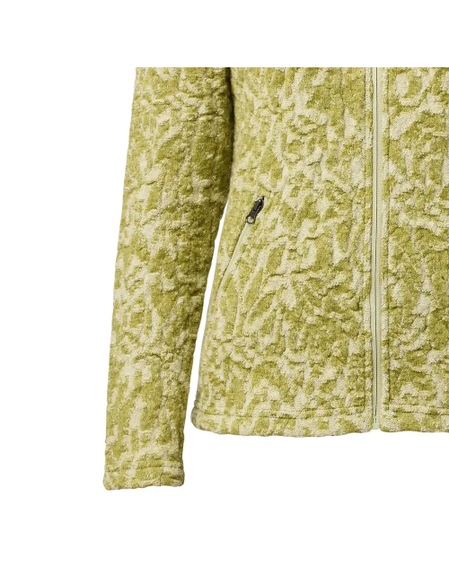 Ivanhoe dames wollen full-zip vest Tuva Jaquard Golden Lime - Groen