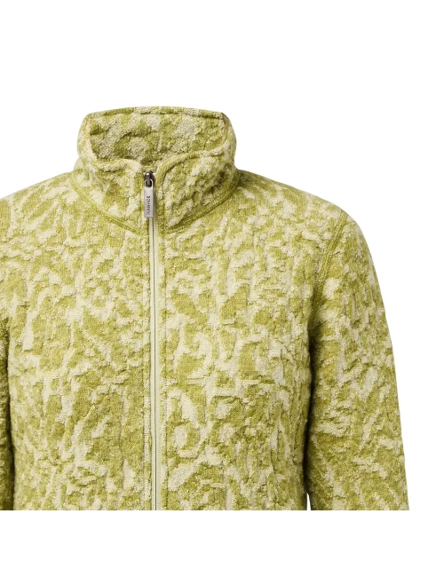 Ivanhoe dames wollen full-zip vest Tuva Jaquard Golden Lime - Groen