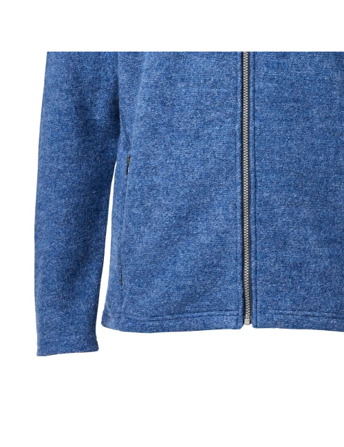 Ivanhoe vest Danny Full Zip for men in felted wool - Denim - Blue