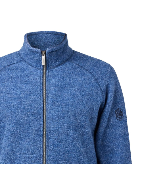 Ivanhoe vest Danny Full Zip for men in felted wool - Denim - Blue