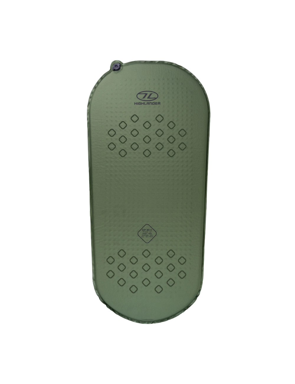 Highlander selbstaufblasende Schlafmatte Kip Mat Compact - R-Wert 3.2 - Olive Green