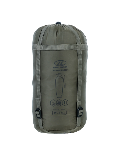 Sacco a pelo Highlander Forces Nite-Shield 50 14°C - Verde