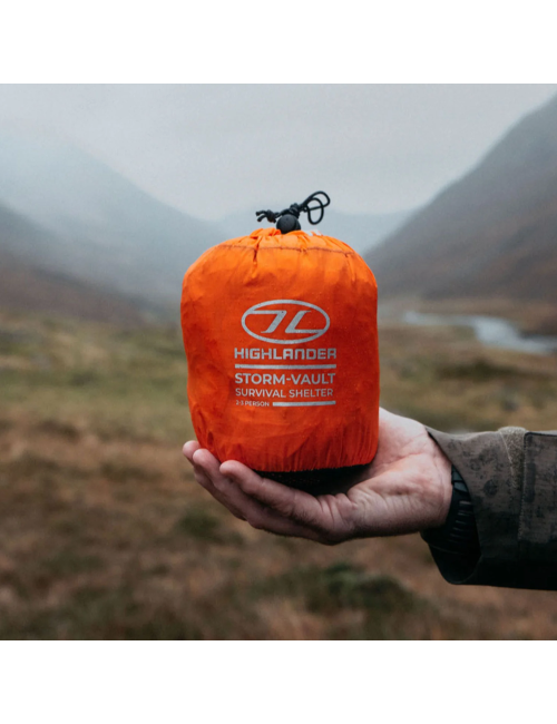 Highlander noodtent Storm Vault Survival Shelter 2-3 persoons - Oranje