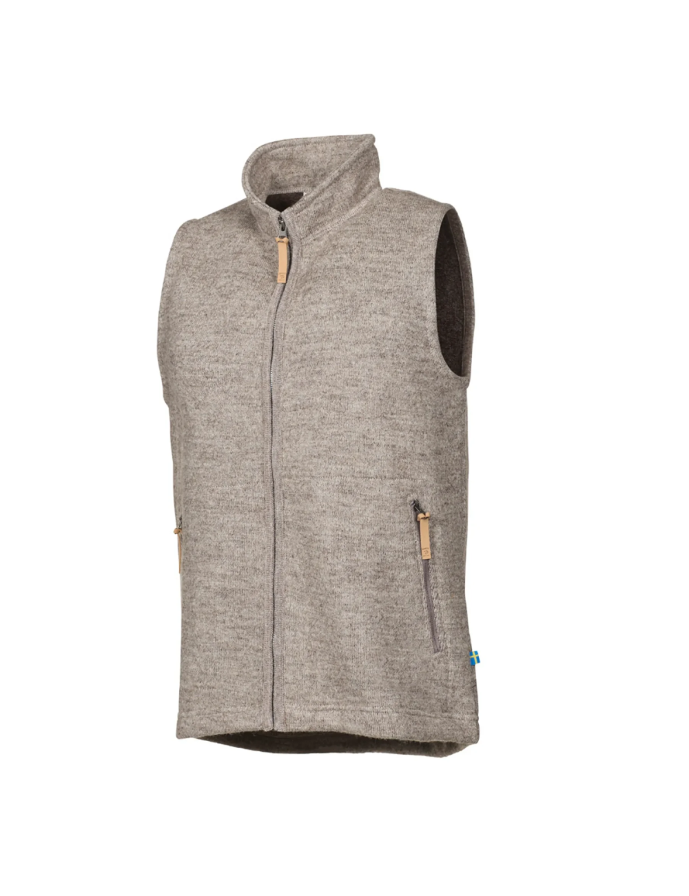Men's Ivanhoe sleeveless cardigan NLS Barley Latte in wool - Beige