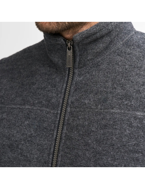 Ivanhoe mouwloos vest Dante Full Zip Grey voor heren van wol - Grijs