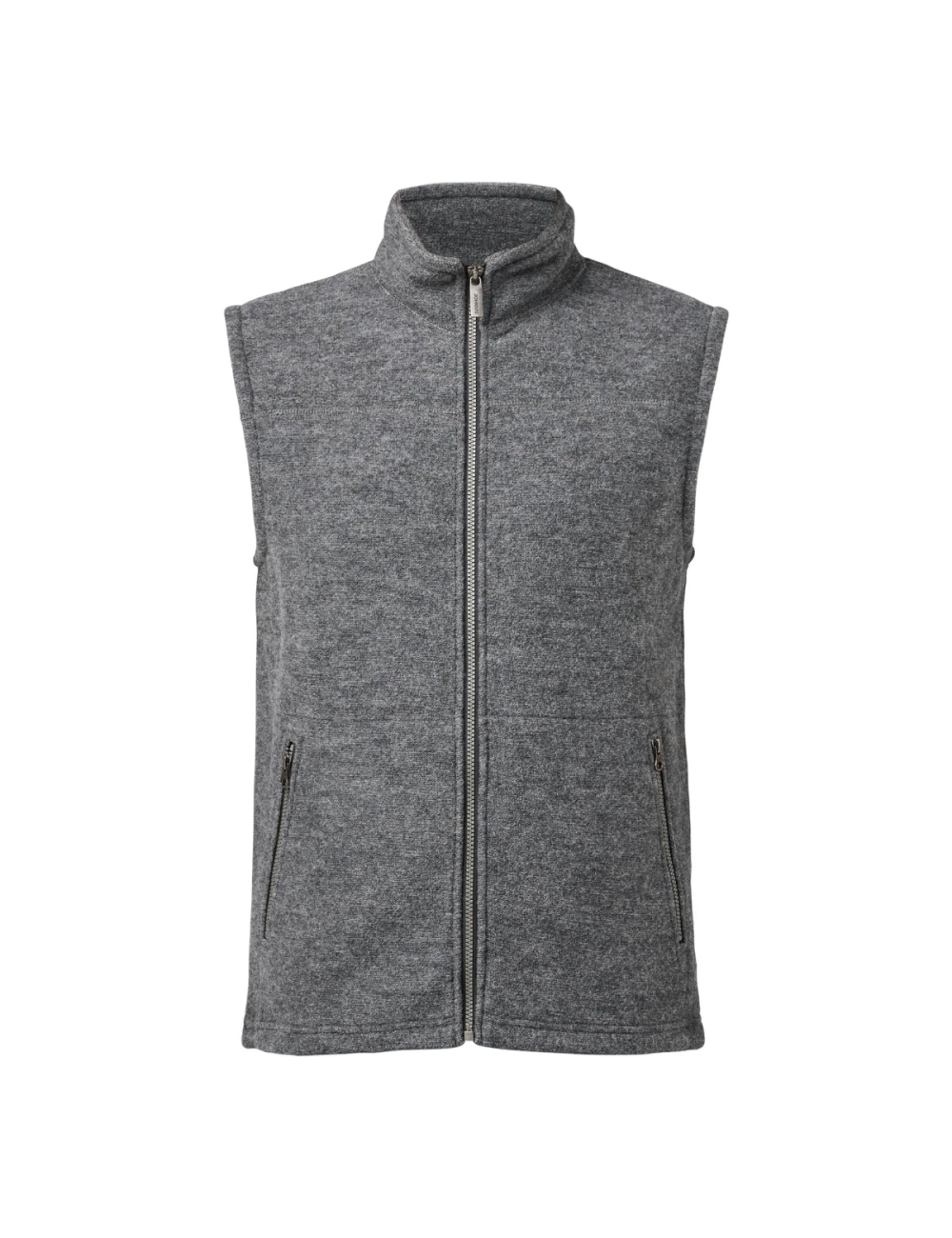 Ivanhoe mouwloos vest Dante Full Zip Grey voor heren van wol - Grijs