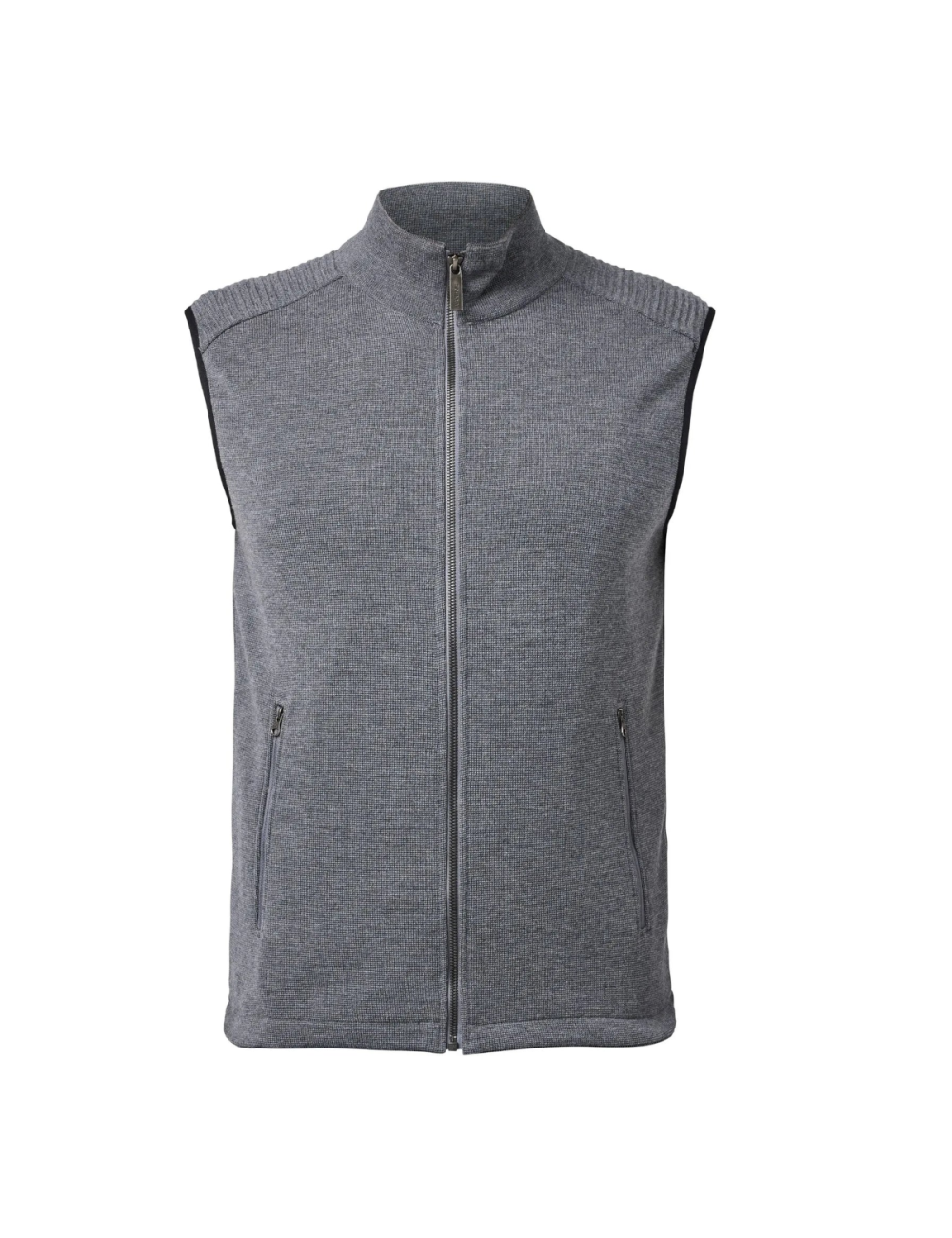 Ivanhoe cardigan sans manches Ralf Full Zip Gris pour homme en laine - Gris