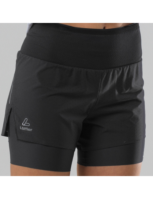 Loeffler short de course pour homme M Shorts 2in1 ASSL - Black