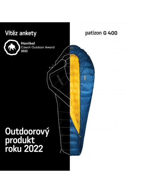 Patizon mummyslaapzak G 400 L Golden Yellow - Sky Grey 200 -24°C - Geel