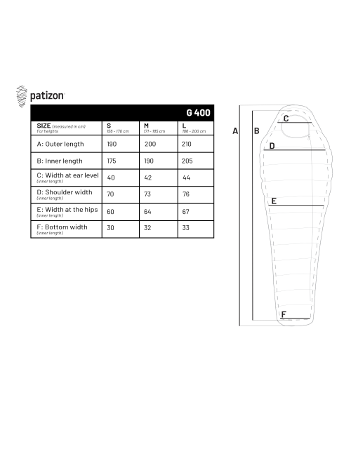 Patizon mummyslaapzak G 400 L Golden Yellow - Sky Grey 200 -24°C - Geel