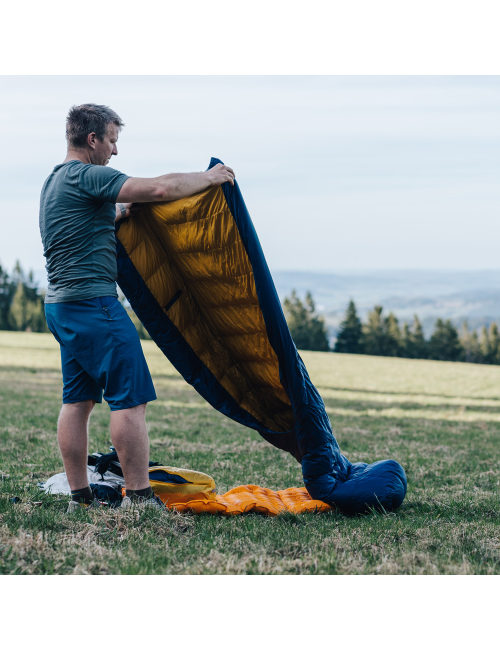 Patizon blanket sleeping bag G Quilt 350 Poseidon - Golden Yellow 200 -5°C - Blue