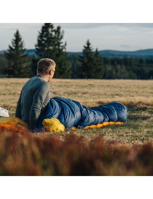 Patizon dekenmodel slaapzak G Quilt 350 Poseidon - Golden Yellow 200 -5°C - Blauw